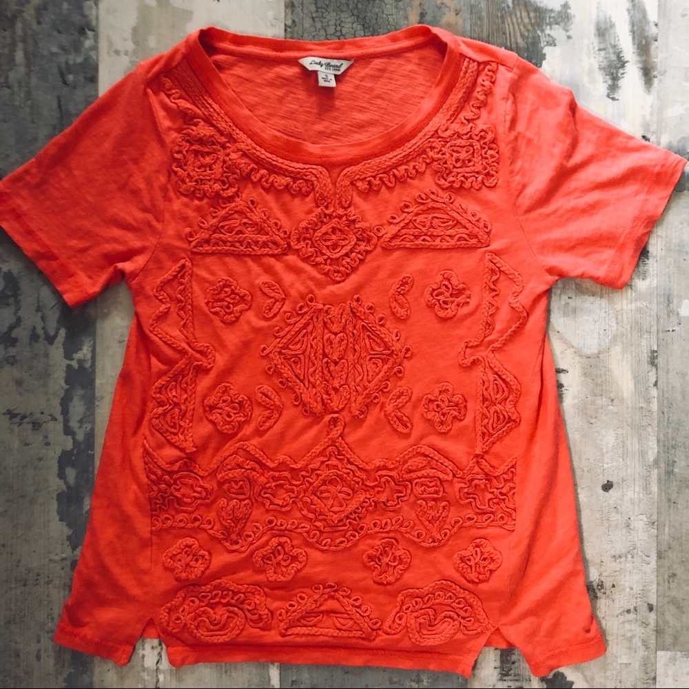 Lucky brand embellished t shirt size Small